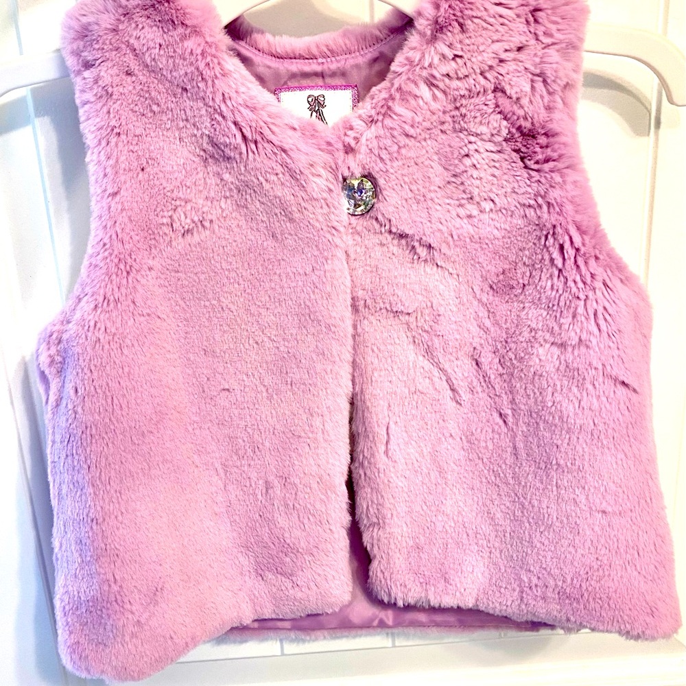 Gymboree Fuzzy lilac girls vest